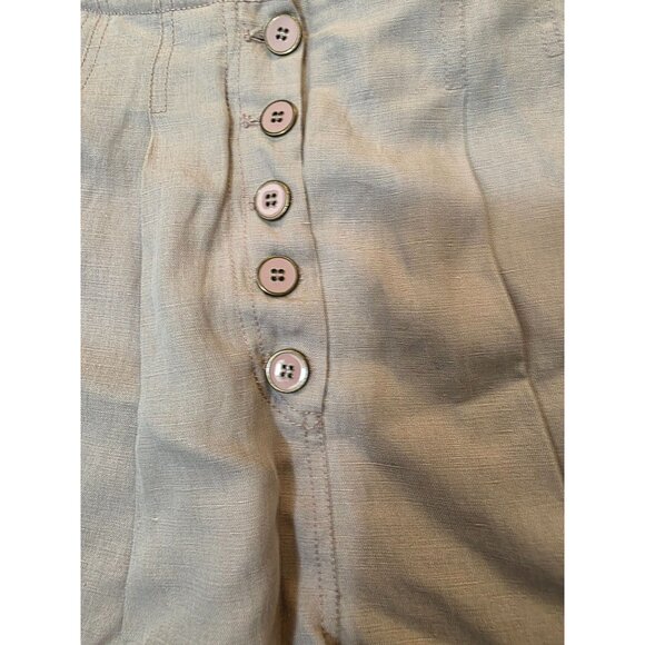ULLA JOHNSON Highrise Pleated Button Linen Blend Shorts Small - Picture 3 of 4